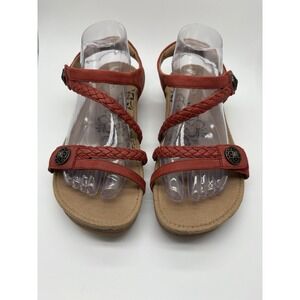 Aetrex Jillian Braided Quarter Strap Sandal, Size 9, Red
